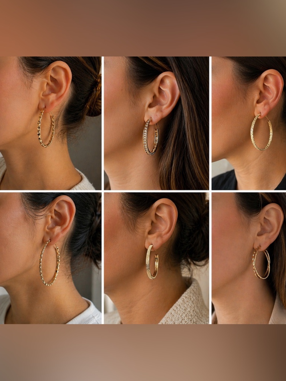Forever 21 Gold Textured Hoop Earrings